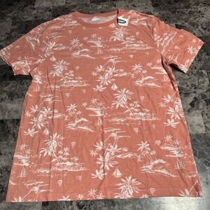 Old Navy Coral Tropical Print Men's Shirt